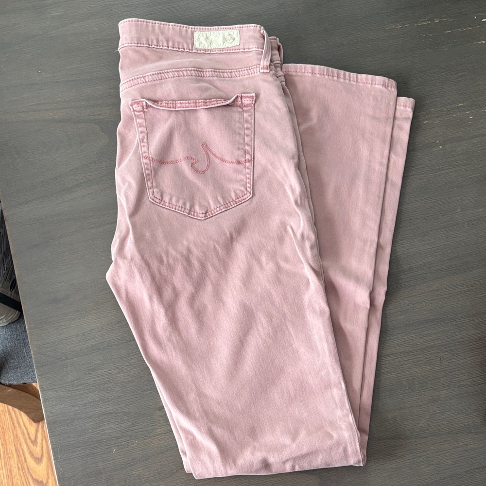 AG dusty rose skinny leg jean